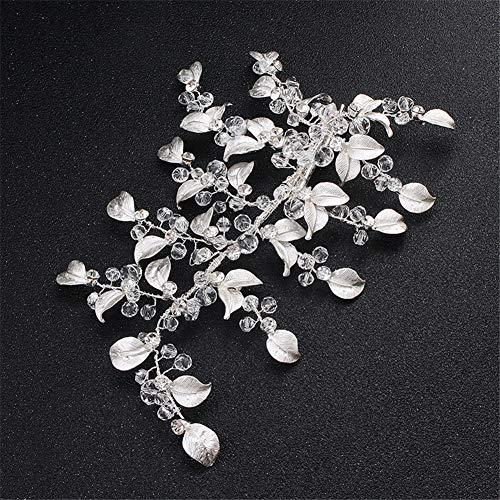 Aimeely Aimeely Elegant Leaf Rhinestone Bridal Alligator Clip Headpiece Wedding Hair Accessory