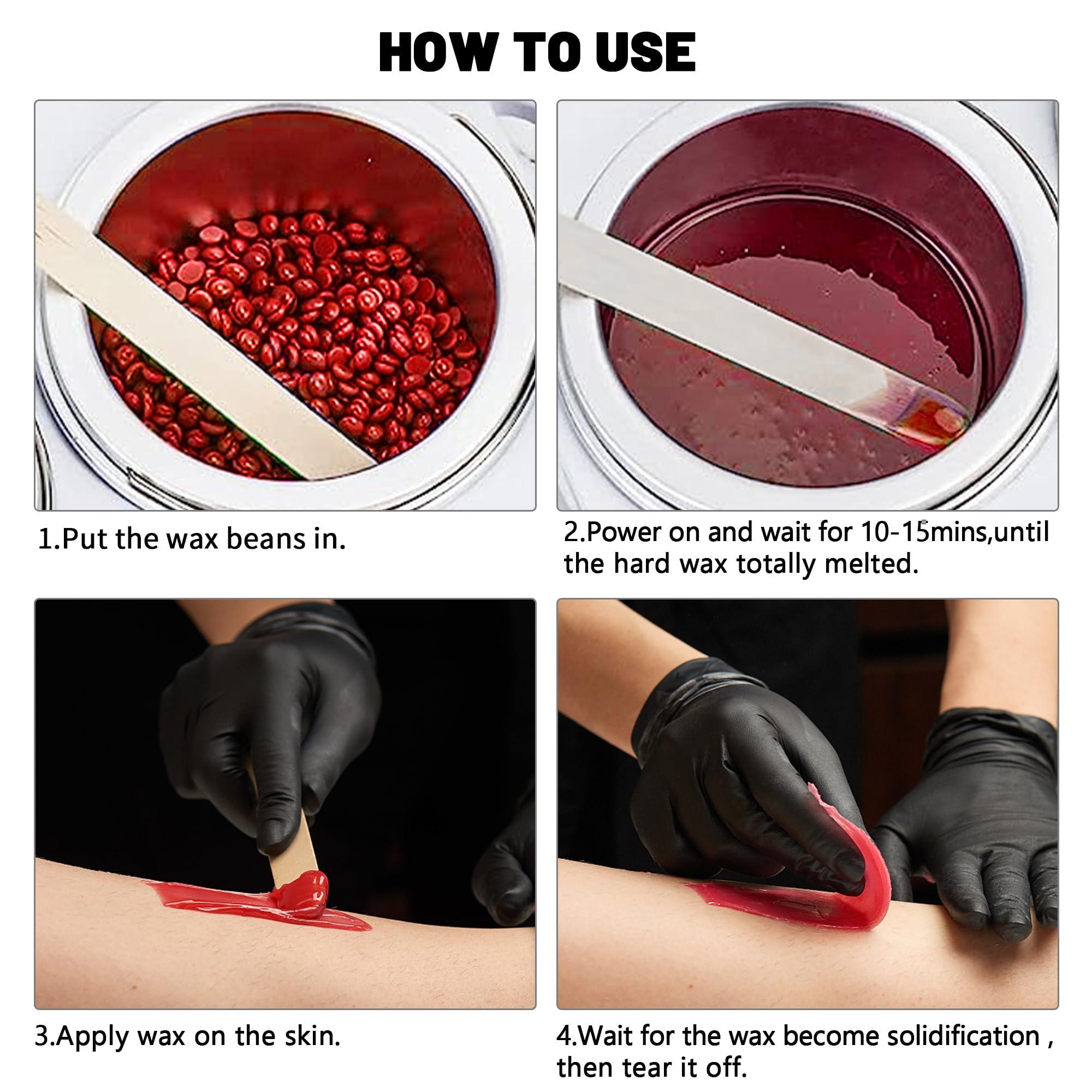 AOWOSA Double Professional Electric Wax Warmer with Dual Pots for Hair Removal, Paraffin Facial, Skin, and Body Spa - Adjustable Temperature, Includes 100 Wax Sticks