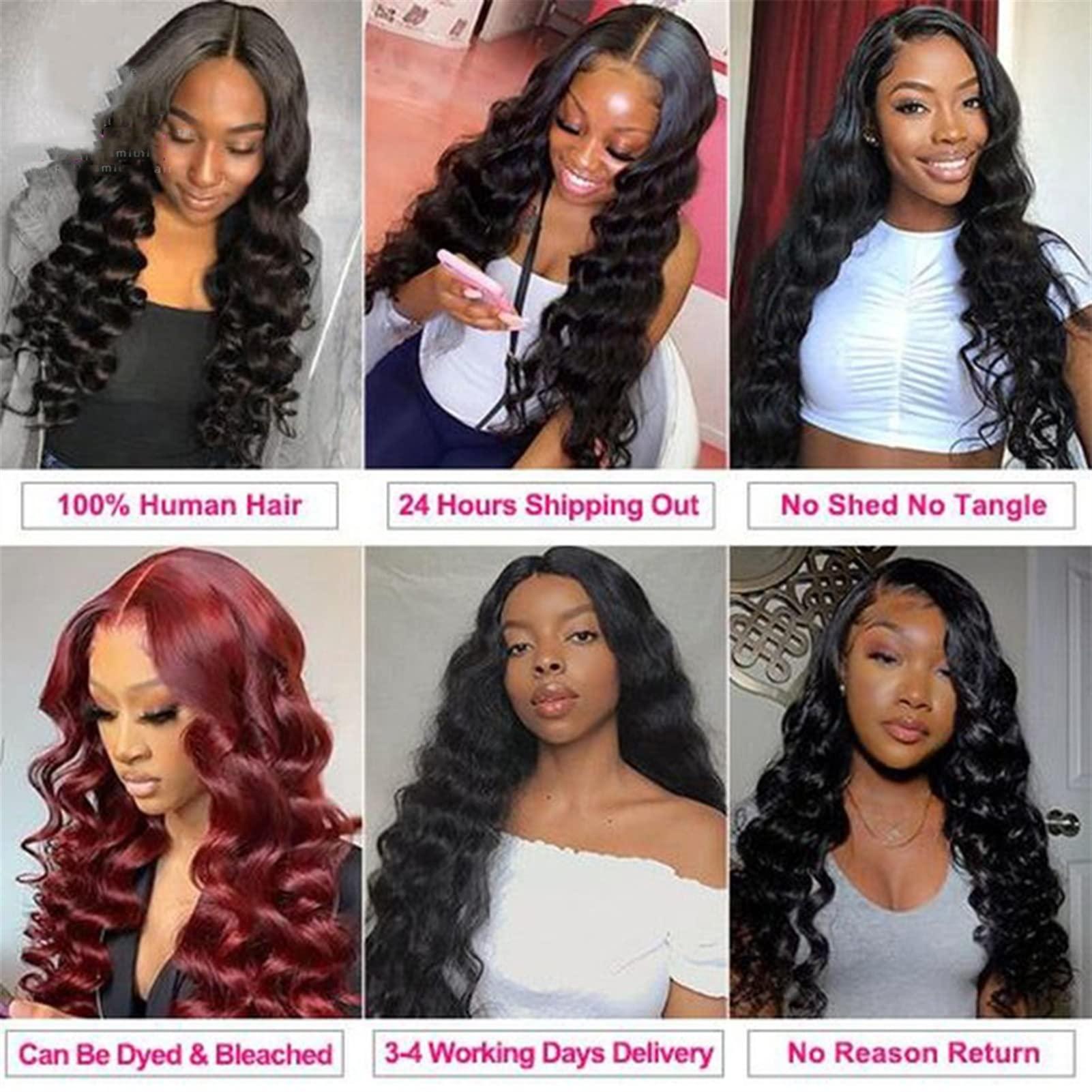 TOMYEUS TOMYEUS Wigs 10-30 Inch Malaysian Loose Deep Wave Wig 13x4 Lace Front Human Hair Wigs for Black Women 180% Density Remy 4x4 Lace Closure Curly Wig for Daily Party