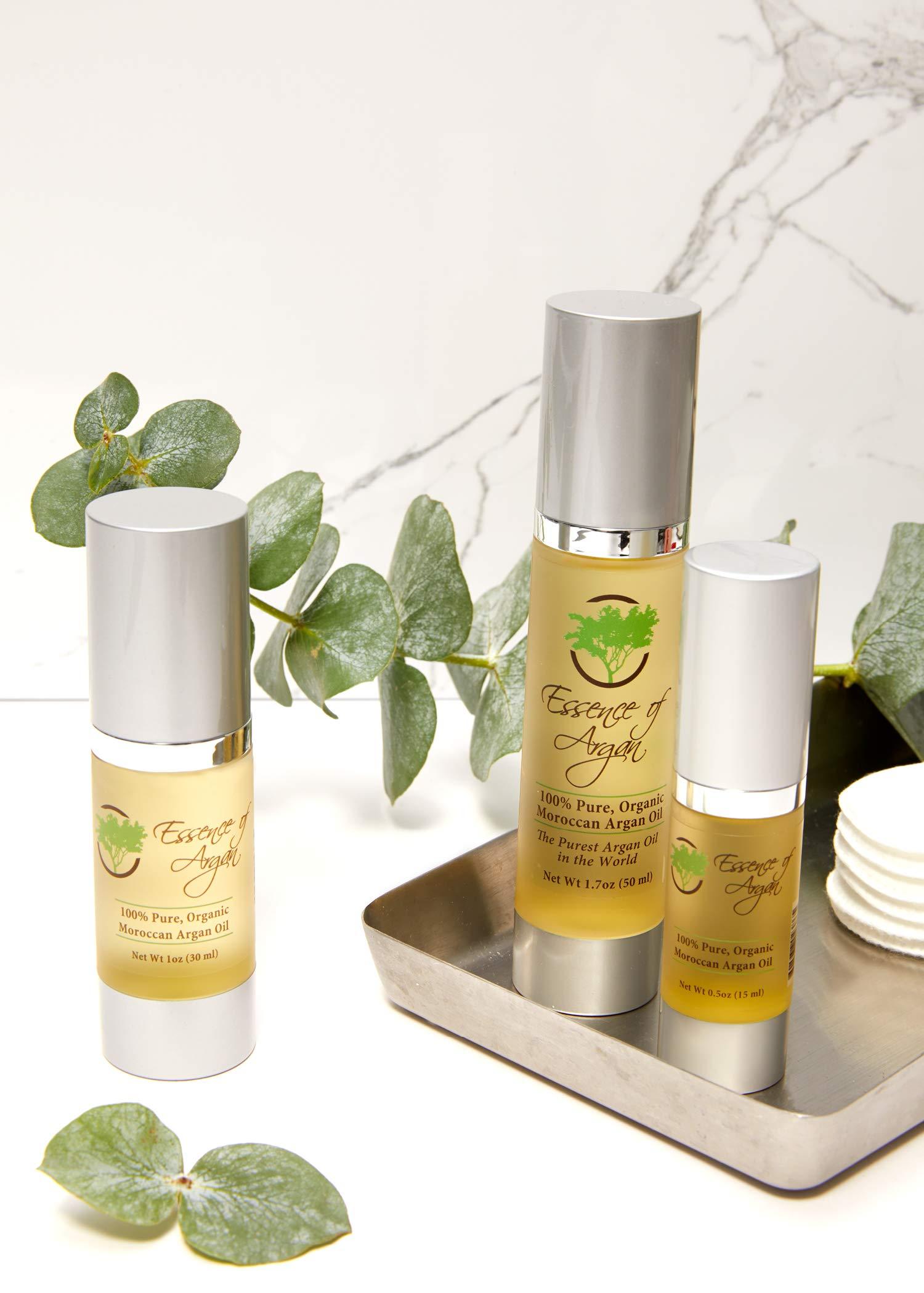 Essence Of Argan Essence Of Argan 100% Pure Moroccan Organic Argan Oil - Natural EcoCert Oil that Nourishes, Conditions and Moisturizes Your Skin, Hair and Nails