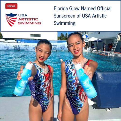 Florida Salt Scrubs Florida Glow SPF 50 Sunscreen Spray - Hawaii 104 Reef Act & Florida Keys Compliant, Broad Spectrum, Water Resistant Sport Sun screen - Child Friendly PABA-Free & Oxybenzone Free (5.5 Fl Oz 1-Pack)