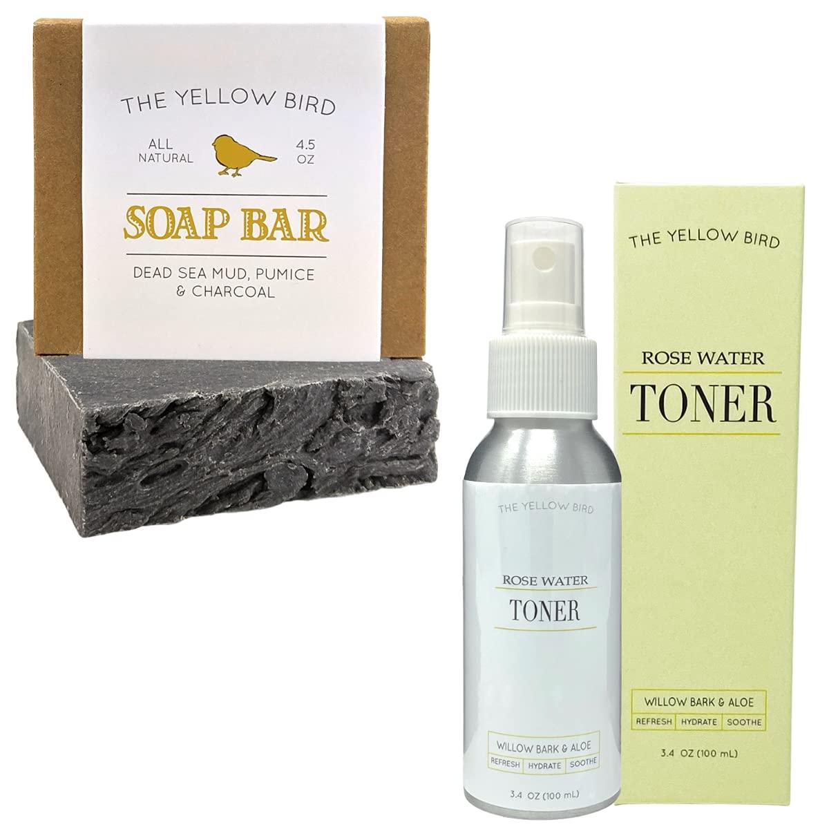 The Yellow Bird The Yellow Bird Dead Sea Mud Exfoliating Charcoal Soap & Rose Water Toner