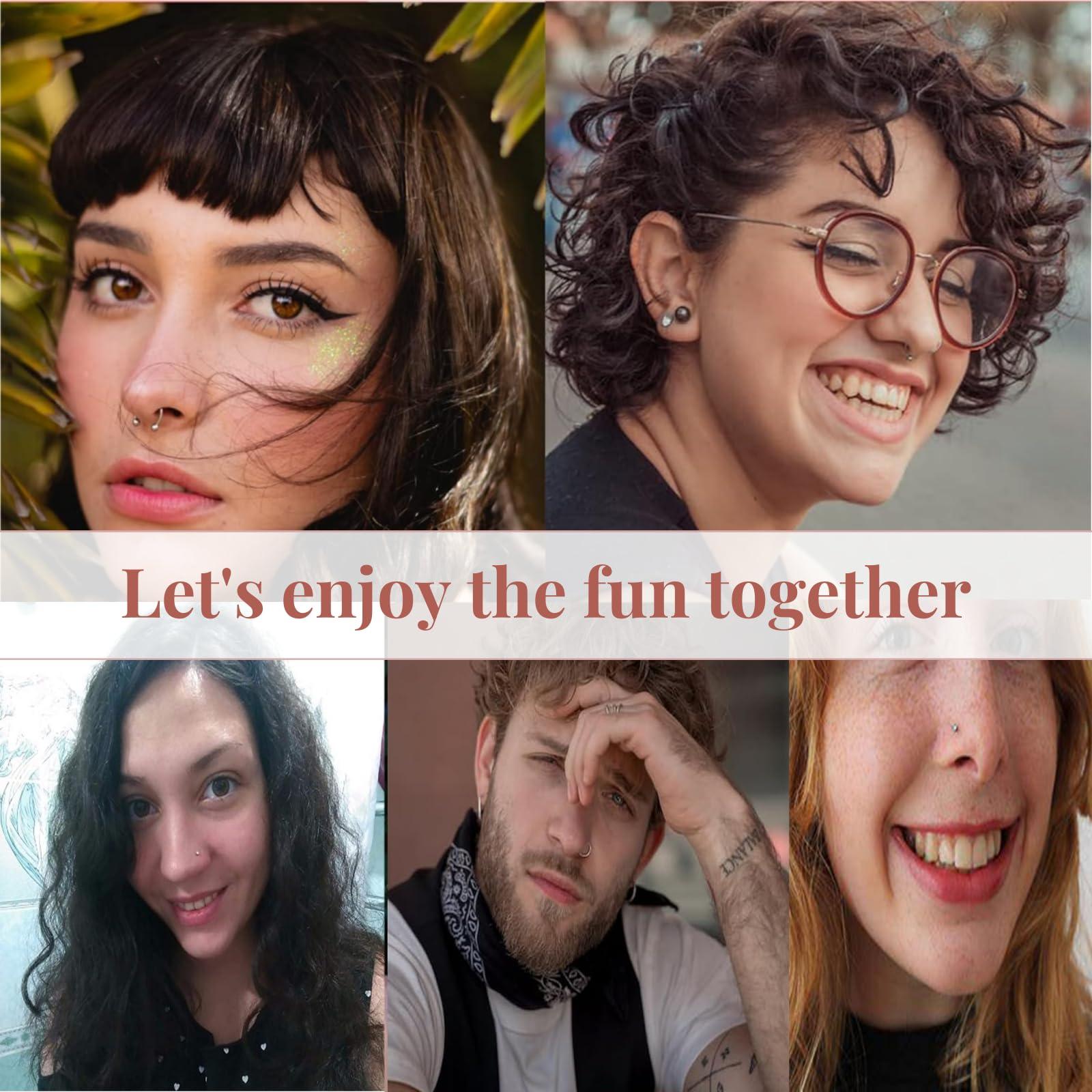 orilace orilace 2 Pcs Self Piercing Kit- Safe Disposable Nose Piercing Gun Built-in Nose Stud Easy Use Painless At Home Nose Piercing Kit (White)