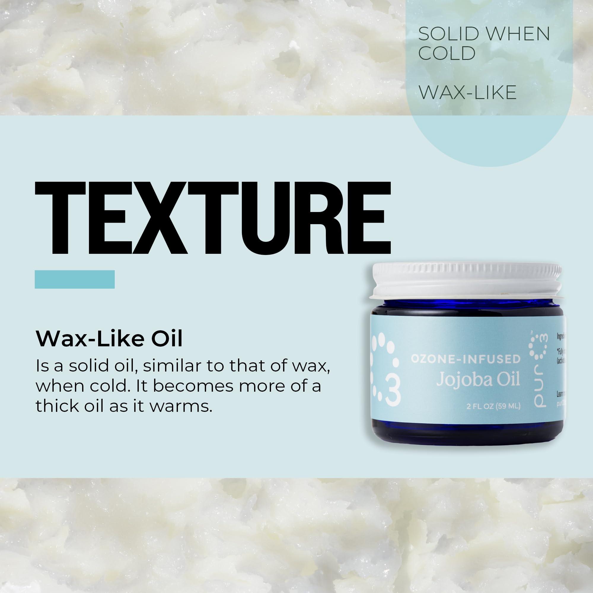 Pur O3 Pur O3 Fully Ozonated Jojoba Oil - Pure, Natural, Organic Ozonated Oil - Jojoba Oil Skin Care from Jojoba Ozonated, Oxygenated Jojoba Oil - Ozone Oil in a Glass Jar, 2 oz