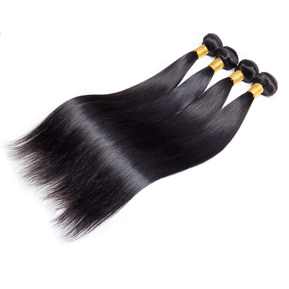 Borchan Brazilian Straight Human Hair Bundles 18 20 22 24 Inch 100% Unprocessed Virgin Straight Human Hair Bundles Double Weft