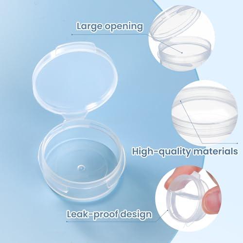 EORTA 30 Pcs Plastic Cosmetic Jar 0.34oz/10g Empty Clear Case with Snap Lids Portable Mini Storage Box Makeup Jar Sample Bottle Sealing Pot Cosmetic Containers by EORTA for Sampling, Traveling, Mixing, 10g