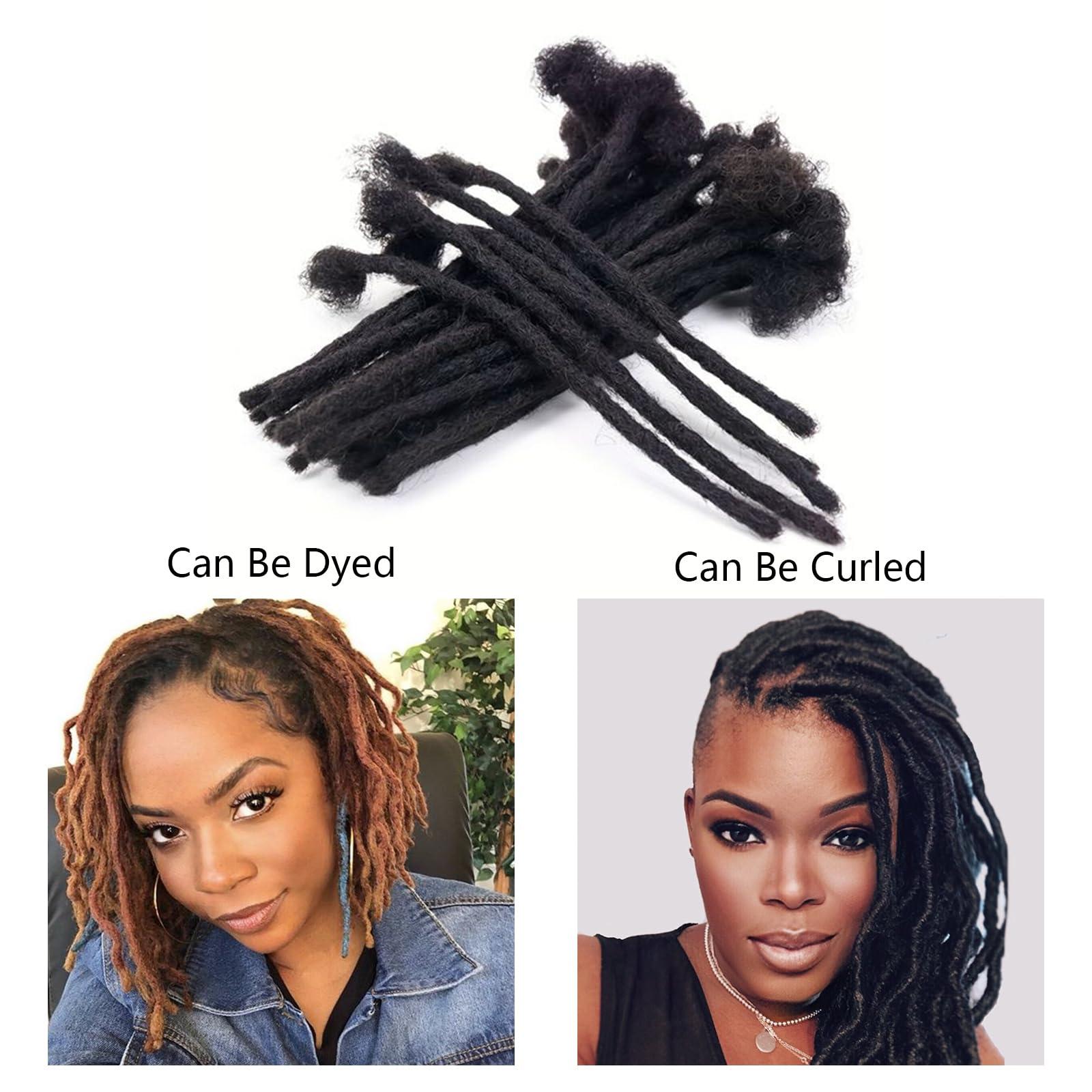 Netoe Netoe Loc Extensions Human Hair Dreadlock Extensions Permanent Locs Extensions Human Hair Natural Black Permanent Handmade Dreadlocks For Women and Men Daily Wear 6 Inch 60 Strands 0.6cm