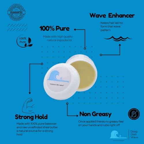 Deep Dish Wave Deep Dish Wave Pomade 100% Pure All Natural 360 Waves Hair Cream - Superior Wave Grease for Men- Wave Butter for Perfect 360 Waves 4oz