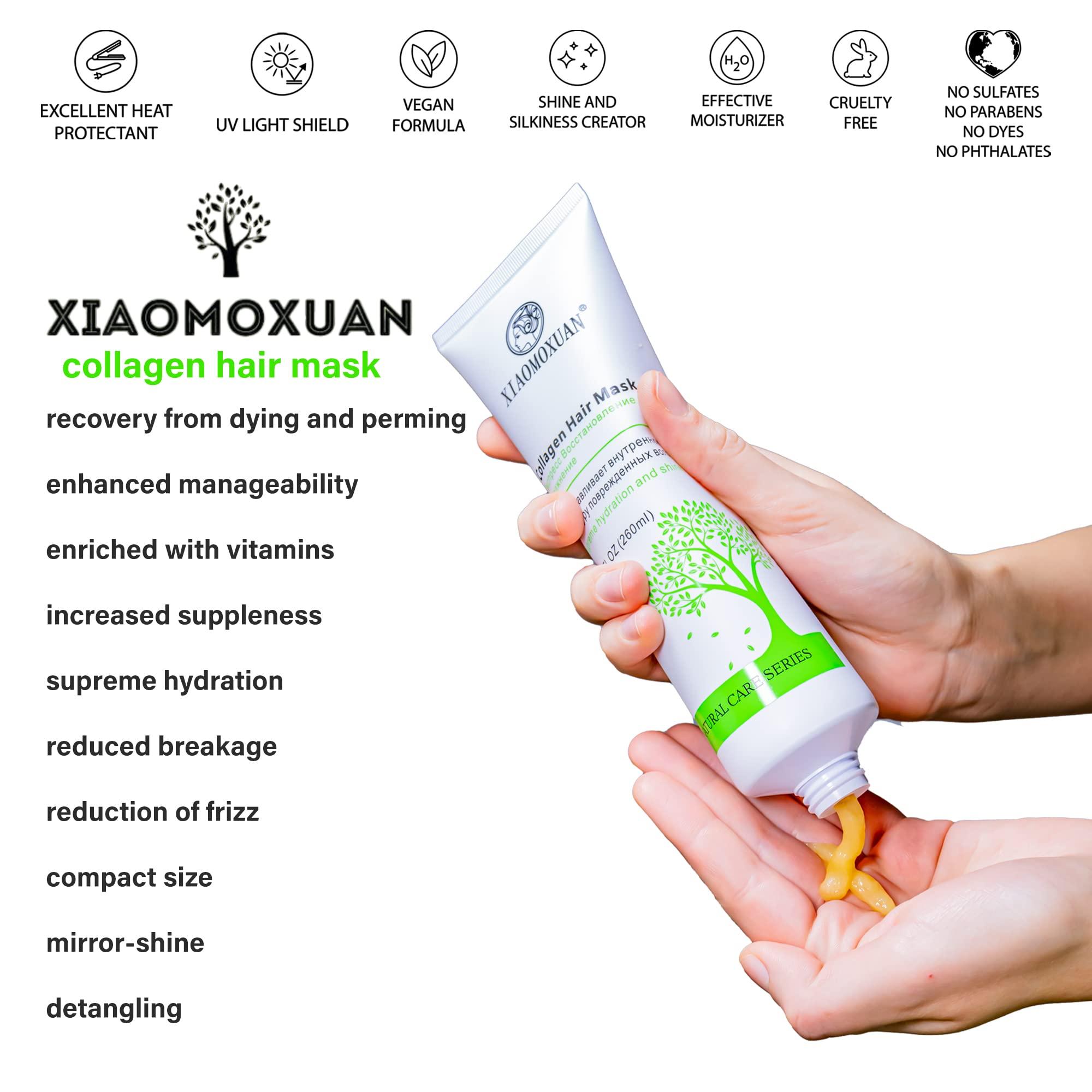 Xiaomoxuan Xiaomoxuan Tea Tree Hair Masque - Intensive Hydration and Collagen Treatment for Dry, Damaged Hair and Scalp Care