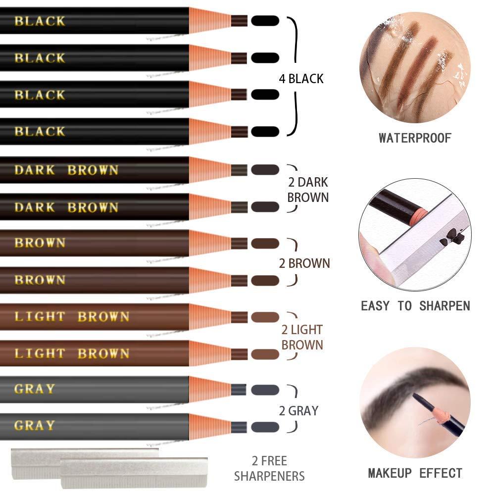 KAIQIKAIXI Waterproof Eyebrow Pencils Brow Pencil Set For Marking, Filling And Outlining+Microblading Pens Light Manual Tattoo Eyebrow Pens