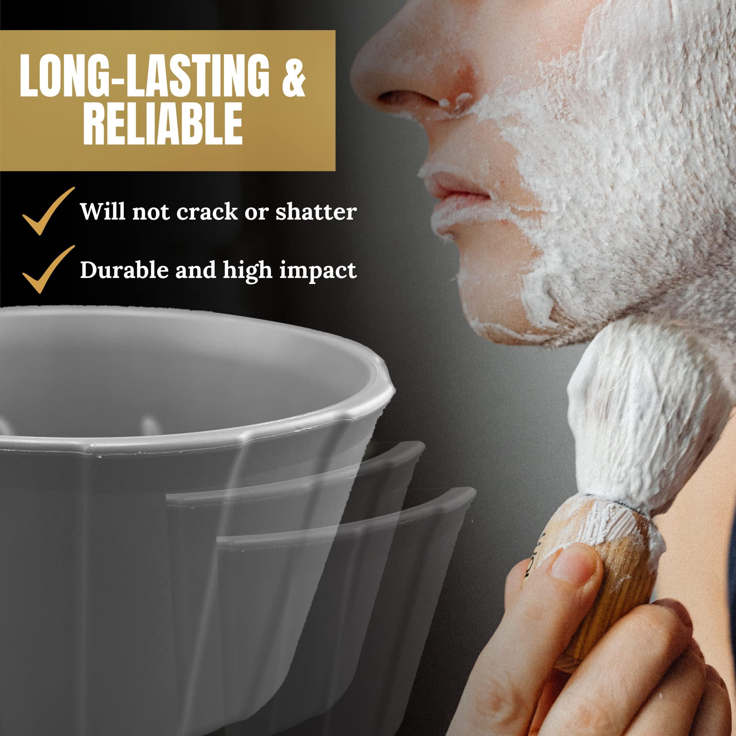 TIMELESS RAZOR TIMELESS RAZOR Gray Shaving Bowl w/Ridges - Mixes Mens Shaving Cream & Shaving Soap - Durable & Holds Heat Longer - Whip a Quick, Rich & Thick Lather - USA Made