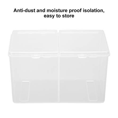 Sonew 2 Grids Storage Box, Multipurpose Cosmetic Organizer, Waterproof, Dustproof, Space Saving, Multifunction Transparent Storage Pads Swabs Container