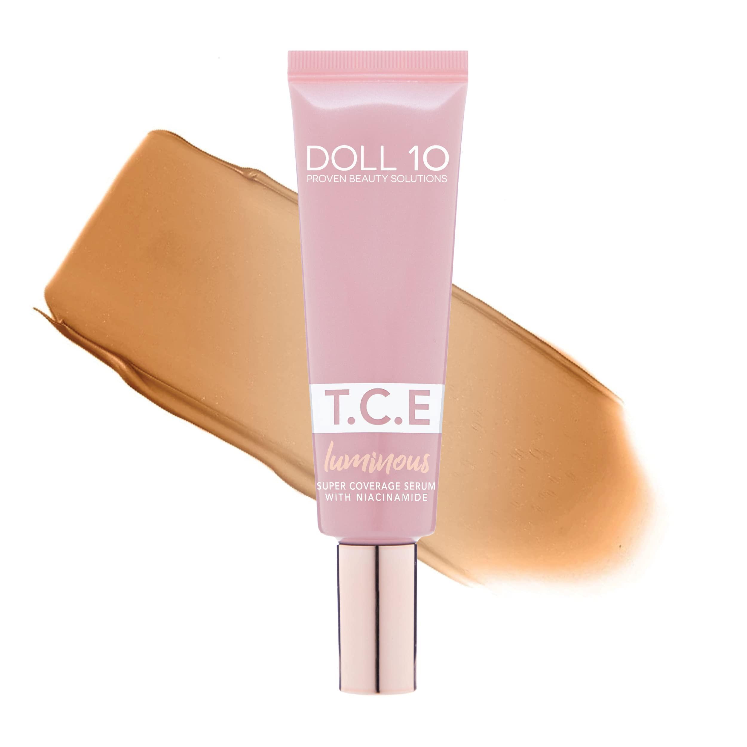 DOLL 10 NO. Doll 10 TCE Luminous Super Coverage Serum with Niacinamide - Full Coverage Tinted Foundation Makeup (Tan Deep)