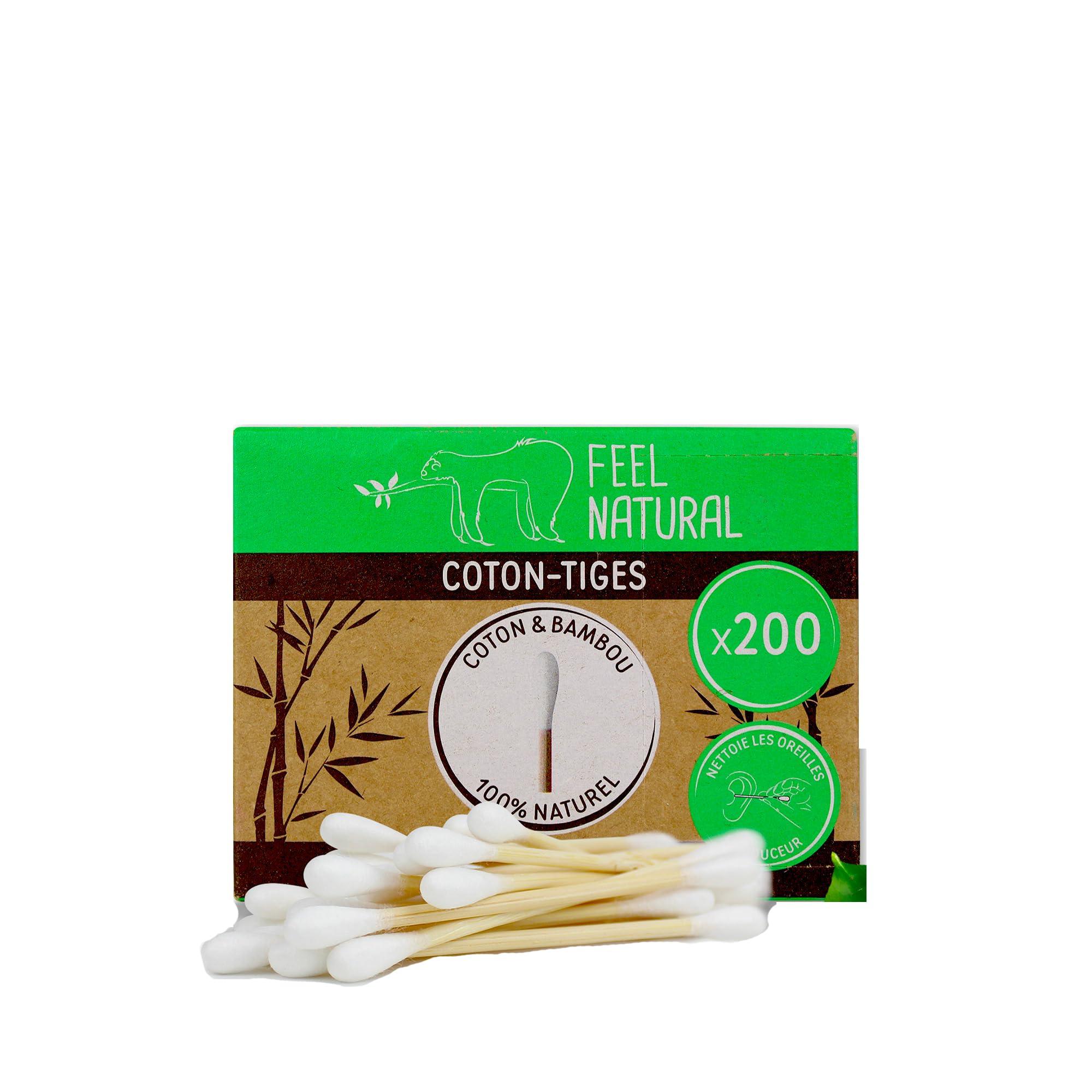 FEEL NATURAL Box of 200 Feel Natural Bamboo Cotton Buds White