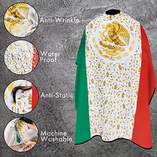 King Midas Empire King Midas Mexico Flag Barber Cape - Professional Grade Hairdressing Cape - Barber Shop and Home Salon Barber Cape