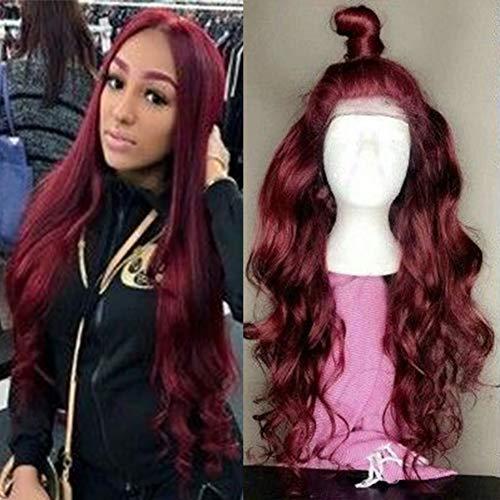 Wig Slayer Pure 99J Lace Front Human Hair Wigs for African American Women 130% & 150% Body Wave Brazilian Virgin Full Lace Wigs Pre Plucked (20 inch, 13x4 Lace Front Wig 130%)