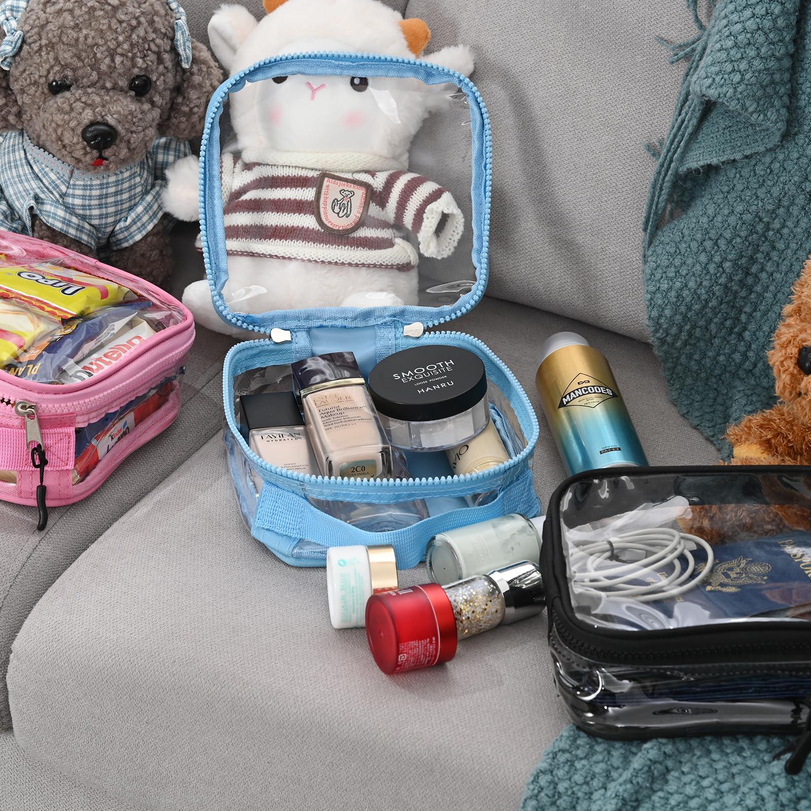 fiezkaa fiezkaa Quart Size Travel Bag Tsa Approved 3-1-1 Clear Toiletry Bag, See Through Liquid Bags for Travel - Lake Blue