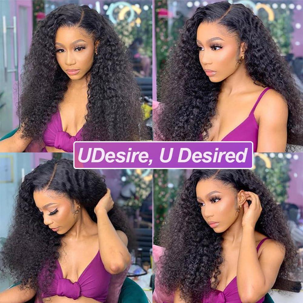 UDesire 10A Brazilian Virgin Curly Hair 1 Bundle Brazilian Curly Virgin Hair Weave 100% Unprocessed Brazilian Remy Human Hair Extensions Natural Black Color(16 inch)