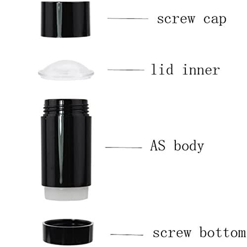 Minsily Minsily 10 Pack 75ml Round Empty Deodorant Containers 2.5oz Twist Up Filling Stick Plastic Deodorant Container Empty Lip Balm Tubes Refillable Deodorant Bottle for DIY Lipstick Crayon Chapstick(Black)
