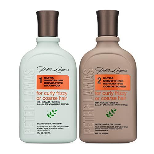 Peter Lamas Peter Lamas Ultra Smoothing Shampoo | Soften Hair, Increase Shine & Eliminate Frizz with Avocado and Olive Oil | For Curly, Frizzy or Coarse Hair | Vegan, Paraben and Sulfate-Free