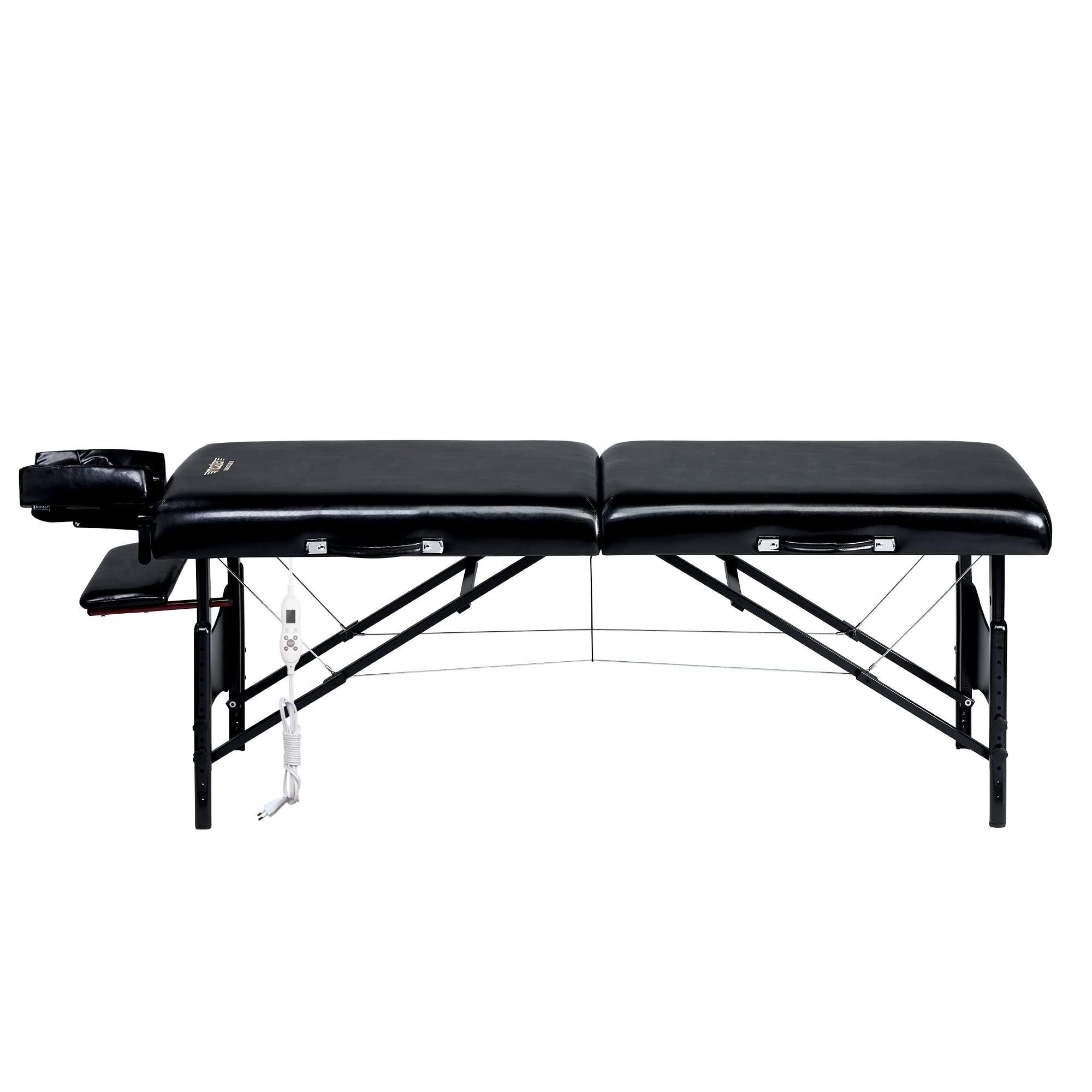 Master Massage Master Massage Table Galaxy Heated Professional,30 inch Extra Wide Portable Folding Memory Foam PU Upholstery Salon Spa bed,Height Adjustable Massage Therapy Table with carrying case (30" Galaxy TT)