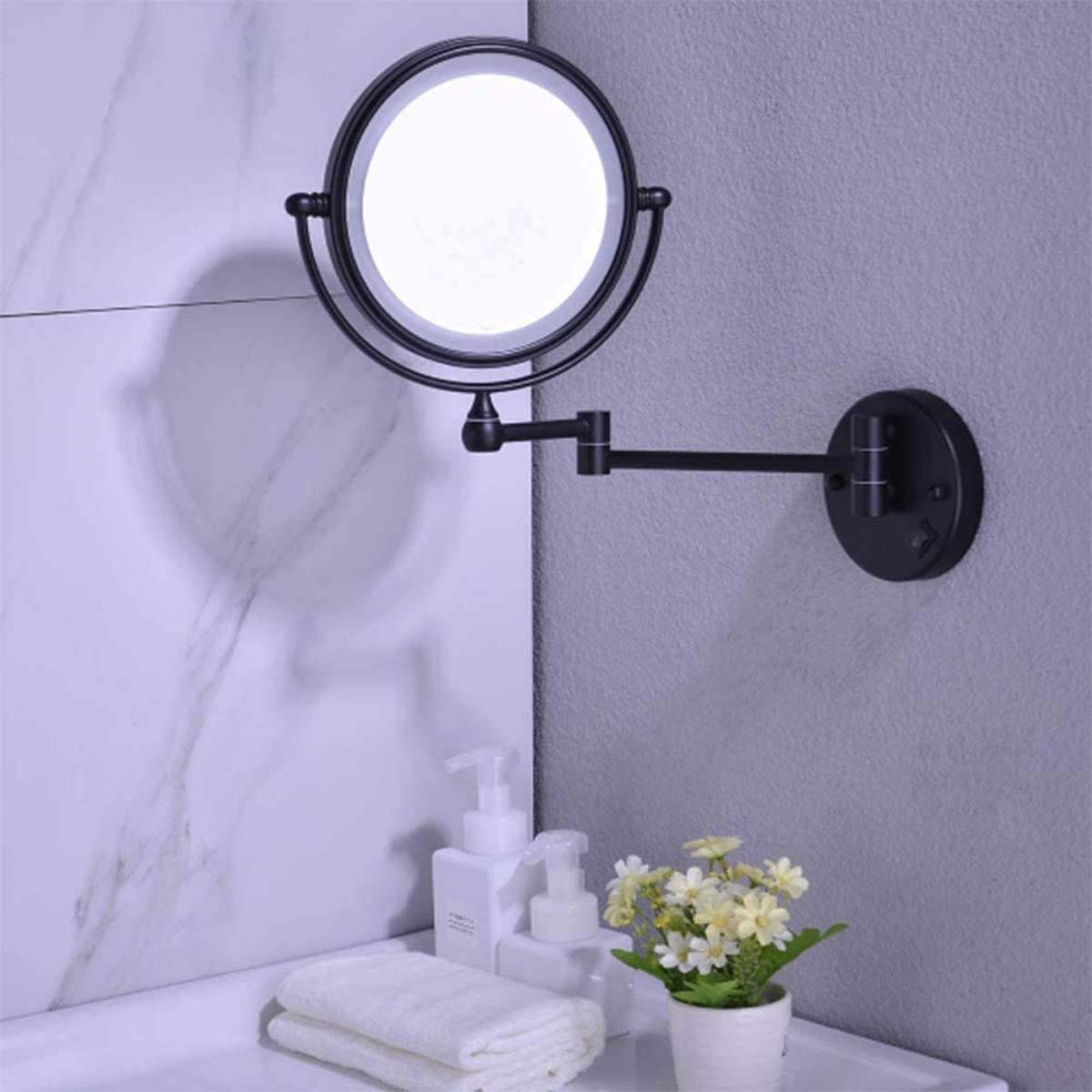 BABUUN BABUUN Makeup Mirror 8 Inch with 10X Magnification and LED Light Vanity Mirror, 360 Degree Swivel Rotation with Distortion (Size : 7X)