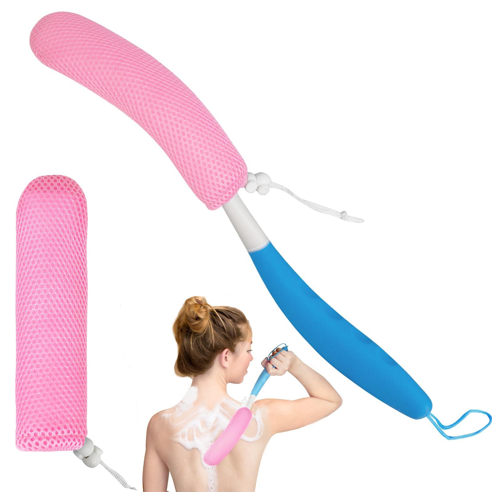 Leetye Mei Leetye Mei Long Handled Shower Brush, Non-Slip Long Handle Bath Brush, Back Body Brush Gentle Exfoliating and Lather Well Deep Cleansing Long-Lasting for Body