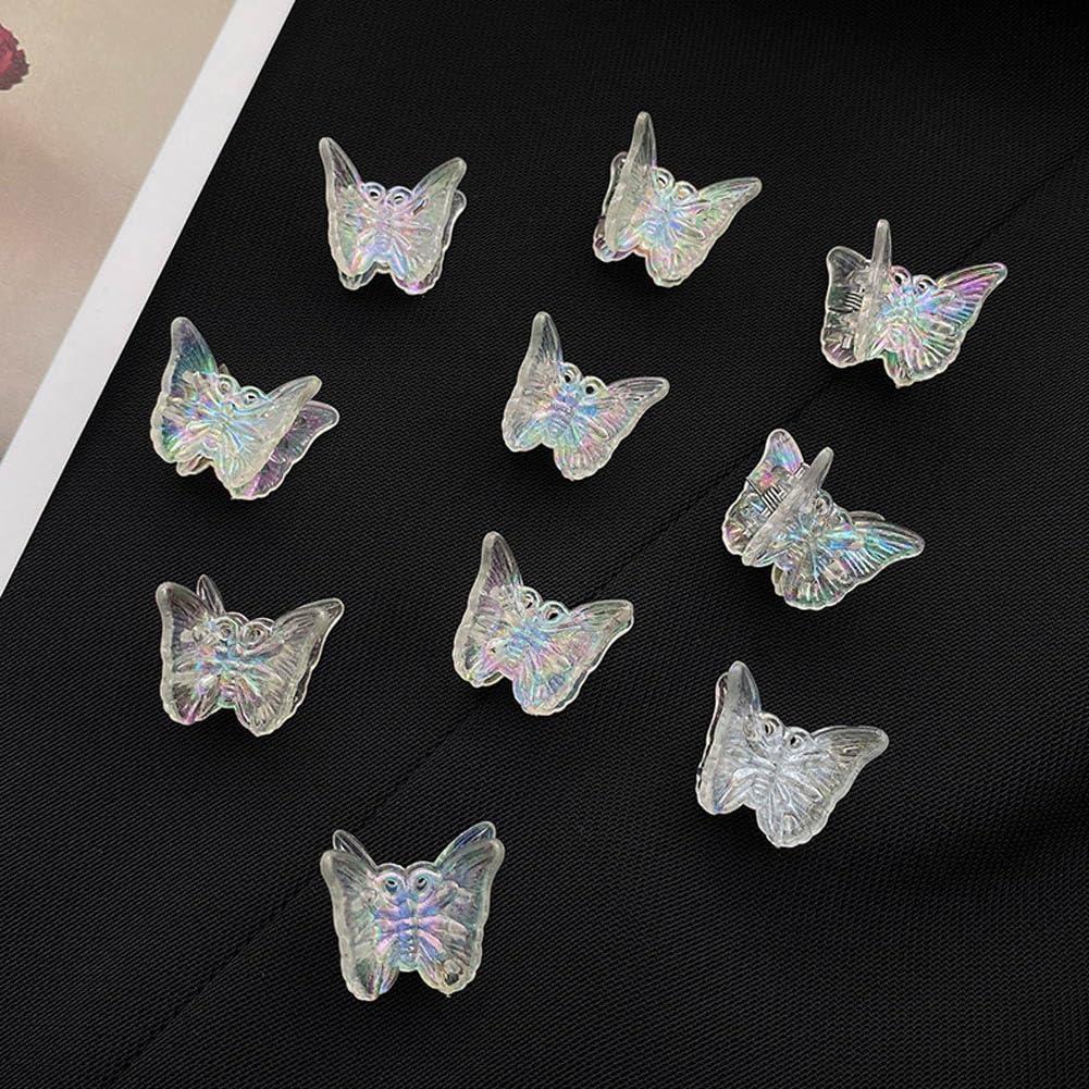 Jaczora 50 PCS Mini Butterfly Hair Clips Small Hair Claw Clips Beautiful Butterfly Hair Jaw Clips Strong Grip Clear Hair Clips Clear Butterfly Hair Clips Cute Y2K Hair Accessories for Girls and Women