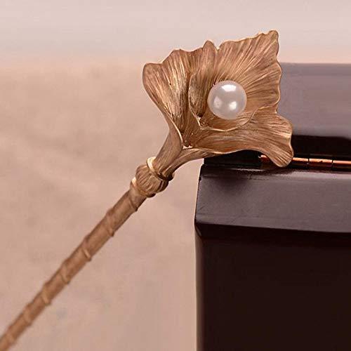 CHXIHome Fashion Women Golden Leaves Faux Pearl Beads Hairpin, Hair Clip, Hair Stick Hairpins Hair Accessories Jewelry