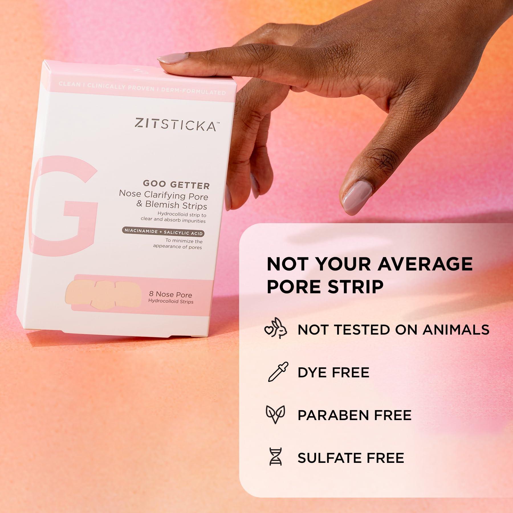 ZitSticka ZitSticka Hydrocolloid Surface Area Pimple Patches for Face - Clarifying Pore & Blemish for Large Zit T-Zone Coverage - Zit Sticker Absorbs Oil, Unclogs Pores, & Targets Clusters (NOSE PACK 8PC)