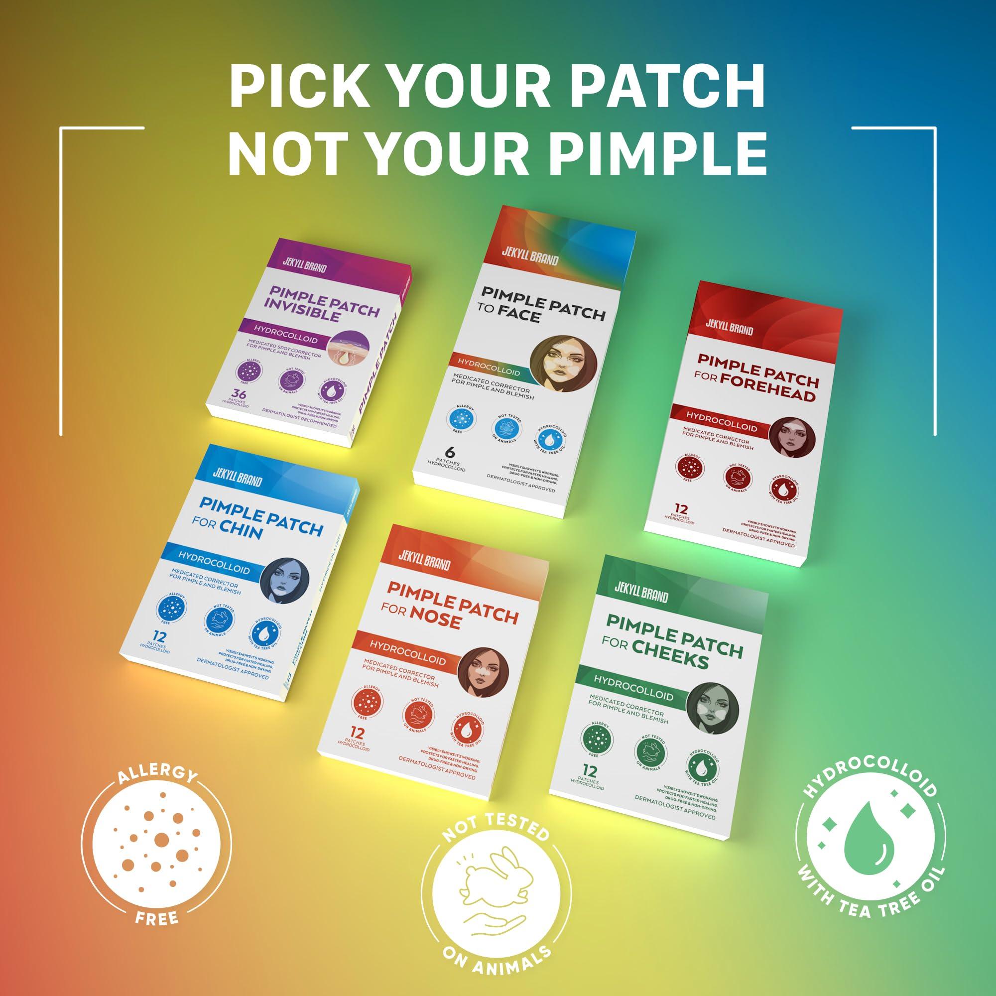 JEKYLL BRAND Jekyll Brand Cosmetics | Premium Pimple Patch (36 counts) | Hydrocolloid | Invisible | Acne Patch for Covering Zits and Blemishes | Sterile Spot Patches for Face and Skin | **Dermatologist Approve**