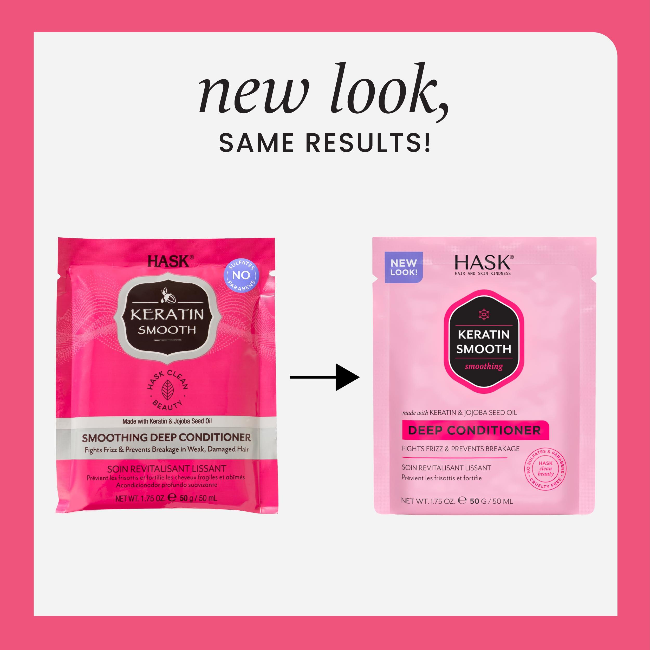 HASK HASK Keratin Smoothing Deep Conditioner Treatments for all hair types, color safe, gluten free, sulfate free, paraben free - Pack of 6