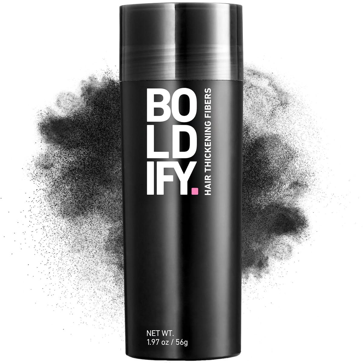 Boldify BOLDIFY Hair Fibers (56g) - Fill In Thinning and Fine Hair for an Instantly Fuller, Thicker Look - 14 Shades for Women & Men - Black