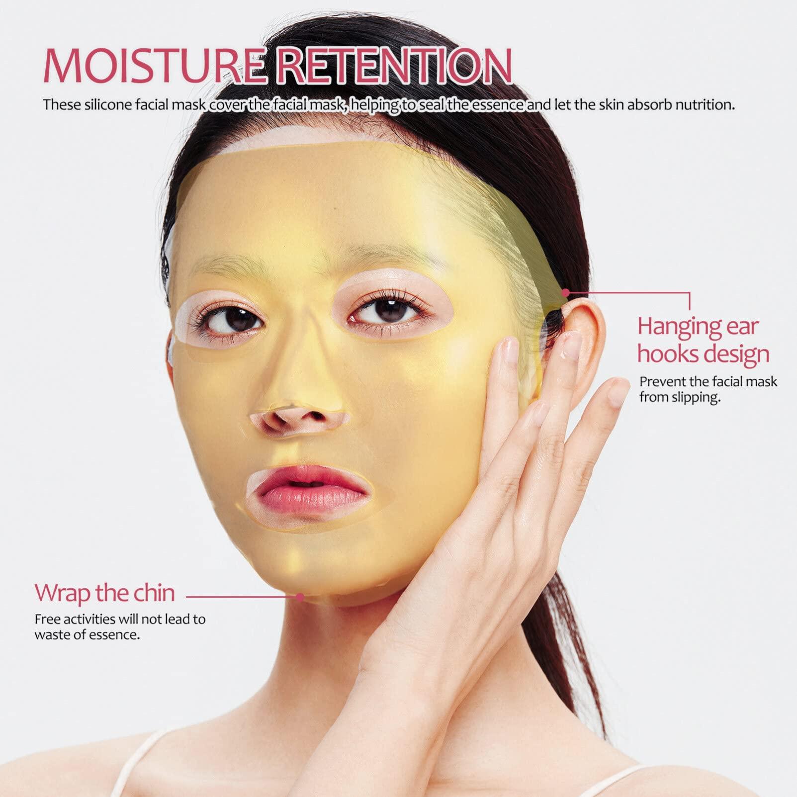 Ipetboom Ipetboom 3 Pcs Reusable Silicone Facial Mask Cover for Sheet Silicone Skin Mask Reusable Moisturizing Silicone for Sheet Prevent Evaporation Care Tool