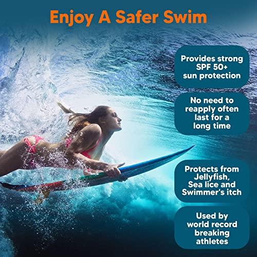 SAFE SEA SAFE SEA Jellyfish Sting-Blocking Sunscreen, SPF 50+ travel Size Lotion, Waterproof, Biodegradable, Coral Reef-Safe – Body and Face Sunscreen, Anti-Jellyfish and Sea-Lice sting protection (Tube 3.4 oz