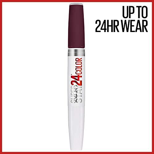 Maybelline New York Maybelline Super Stay 24, 2-Step Liquid Lipstick, Long Lasting Highly Pigmented Color with Moisturizing Balm, Merlot Armour, Red, 1 oz (Pack of 2)