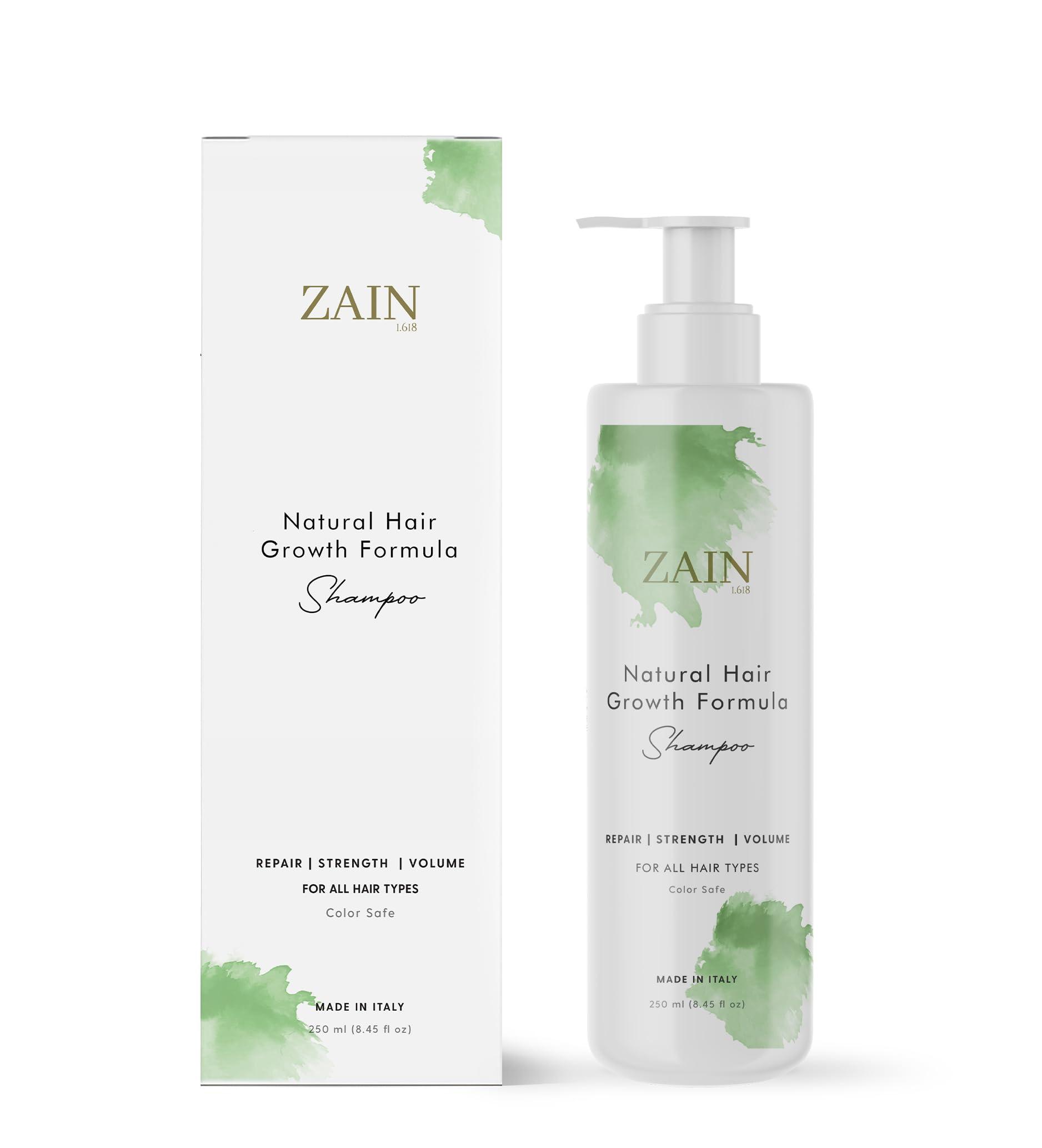 ZAIN1.618 Natural Hair growth Shampoo With Snail Mucin, Rosemary, Biotin, Niacinamide, Castor oil and Caffeine.(Mimosa, 8.45 oz) pH Level 5.2