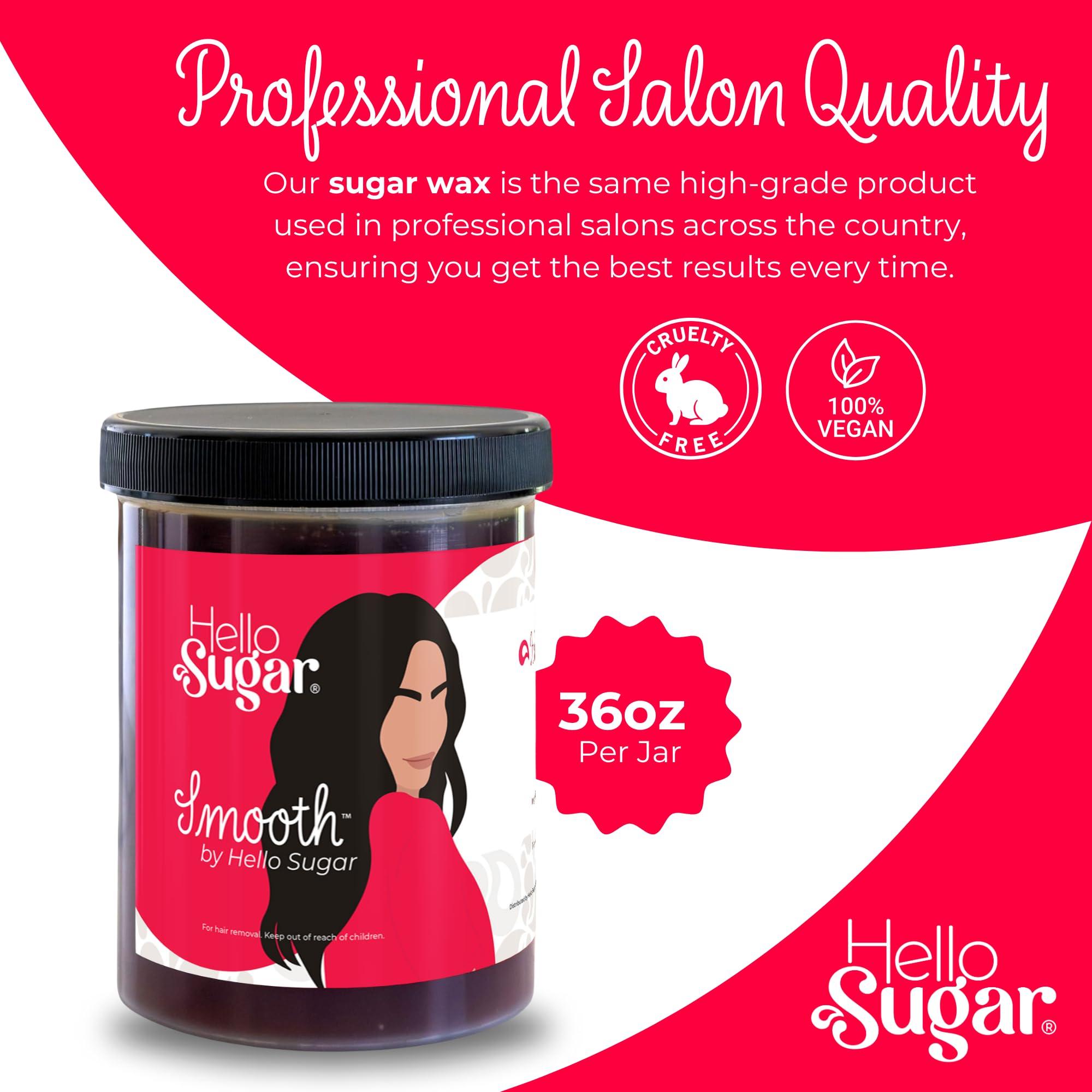 Hello Sugar Smooth by Hello Sugar | Full-Body Sugar Wax | Sugar Waxing for Hair Removal | Sugaring Kit | Salon-Quality, Natural, Vegan | Gentle on Skin & Long-Lasting Smoothness | 100% Cruelty-Free (36 Ounces)