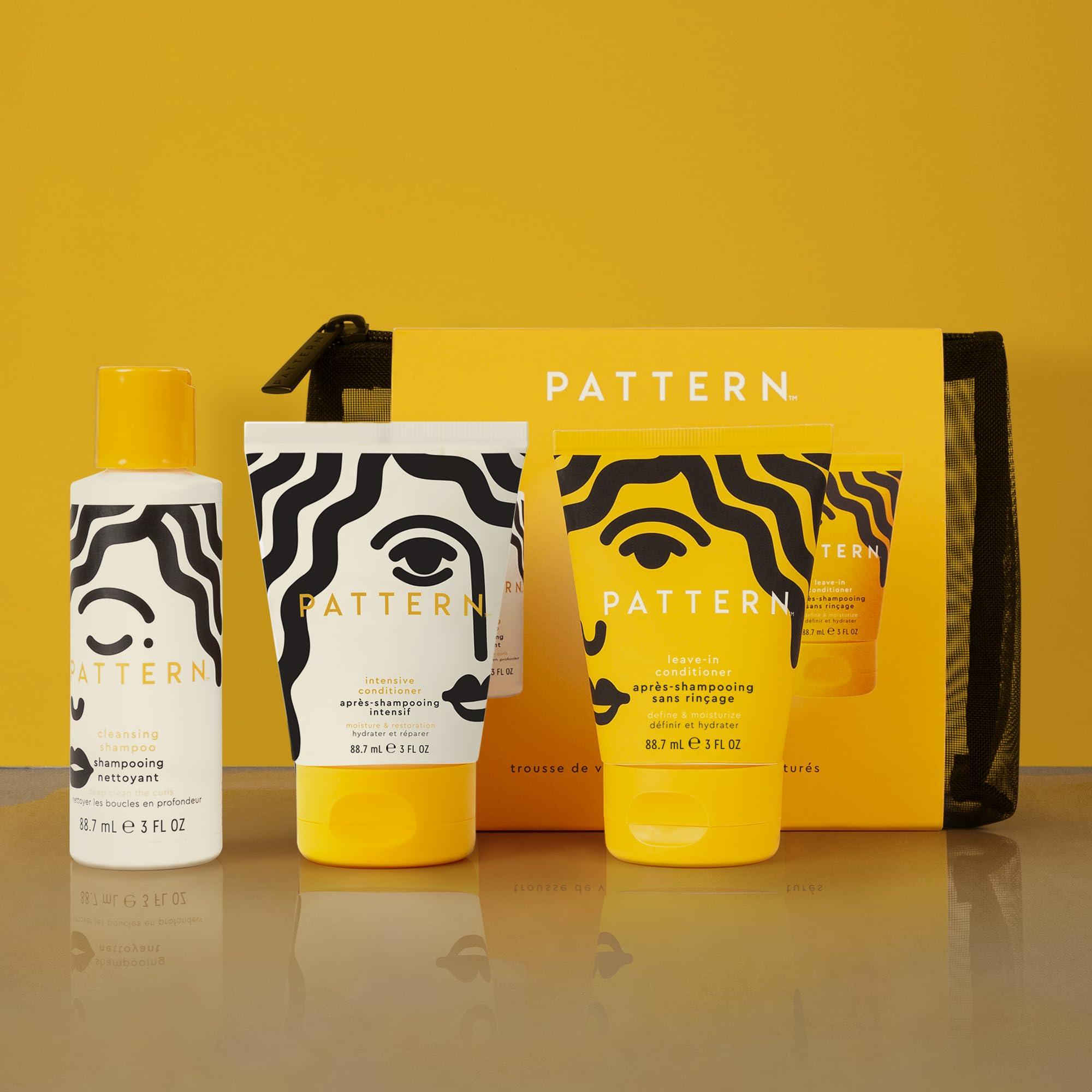 PATTERN PATTERN Beauty by Tracee Ellis Ross Texture Travel Kit for Curly & Coily Hair, 3a-4c, Includes 3 oz Leave-In Conditioner, 3 oz Intensive Conditioner, 3 oz Cleansing Shampoo