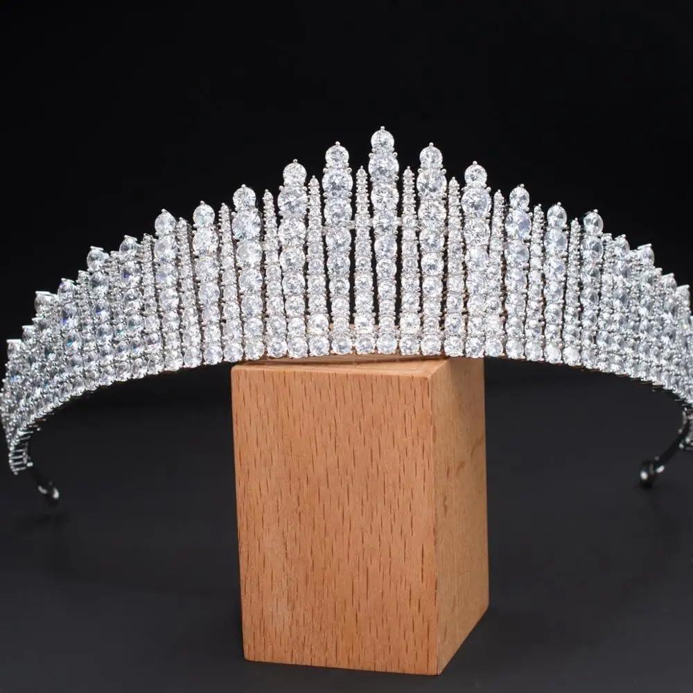 SEPBRIDALS Queen Mary\'s Fringe Replica Tiara,Cubic Zirconia Princess Tiara Diadem for Bridal Wedding Hair Jewelry Accessories Hairpieces CH10345