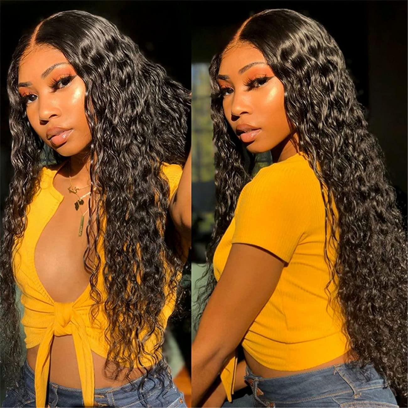 Wiggins Wiggins Loose Deep Wave Wig 5x5 Lace Closure Wigs Human Hair for Black Women 10A Grade Brazilian Loose Deep Hair Pre Plucked Hairline with Baby Hair 180% Density 18 inch