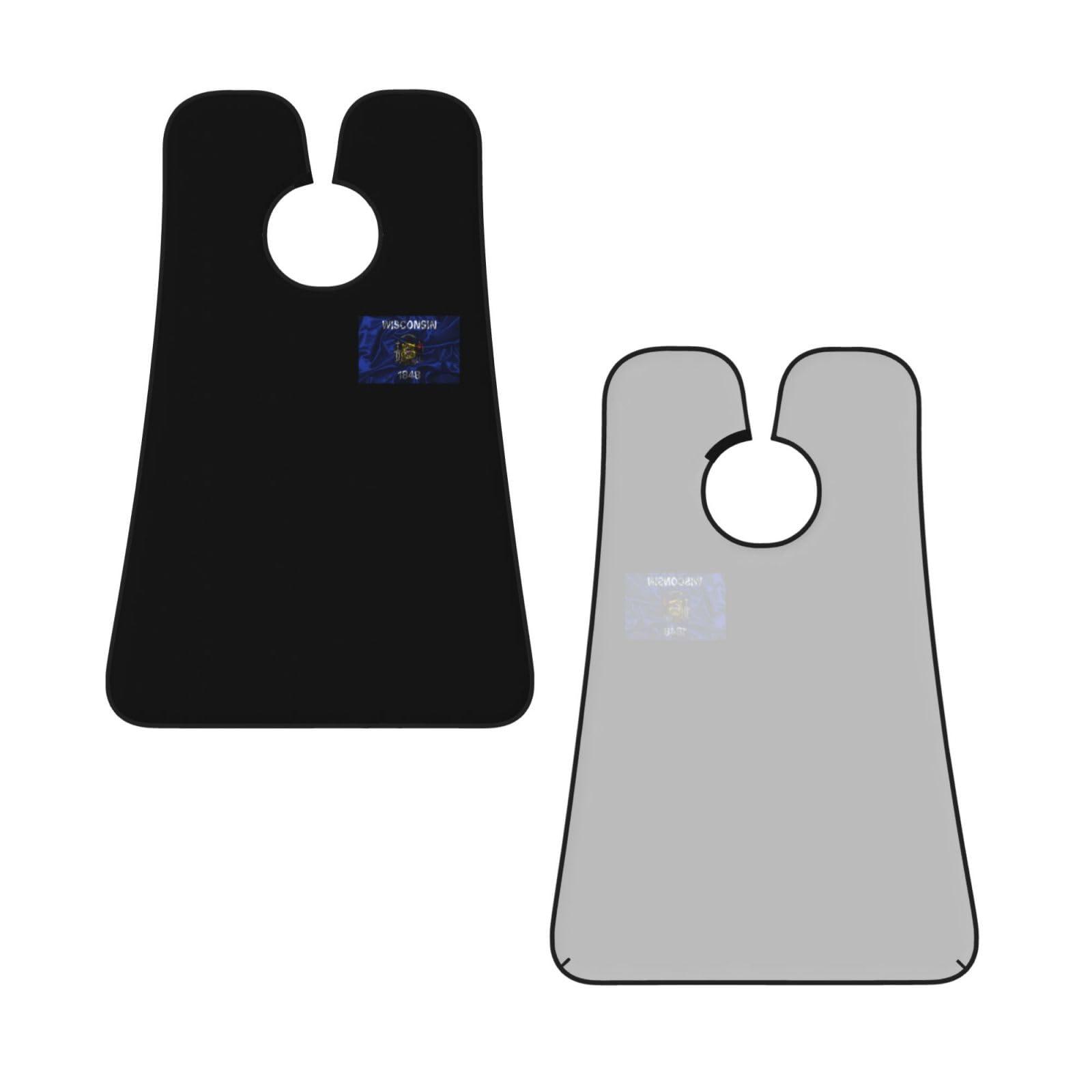 ZKLCRYTR ZKLCRYTR Silk Style Flag Of Wisconsin Men\'s Beard Bib Apron Waterproof Smooth Surface Beard Apron Durable Foldable Beard Hair Men\'s Gift