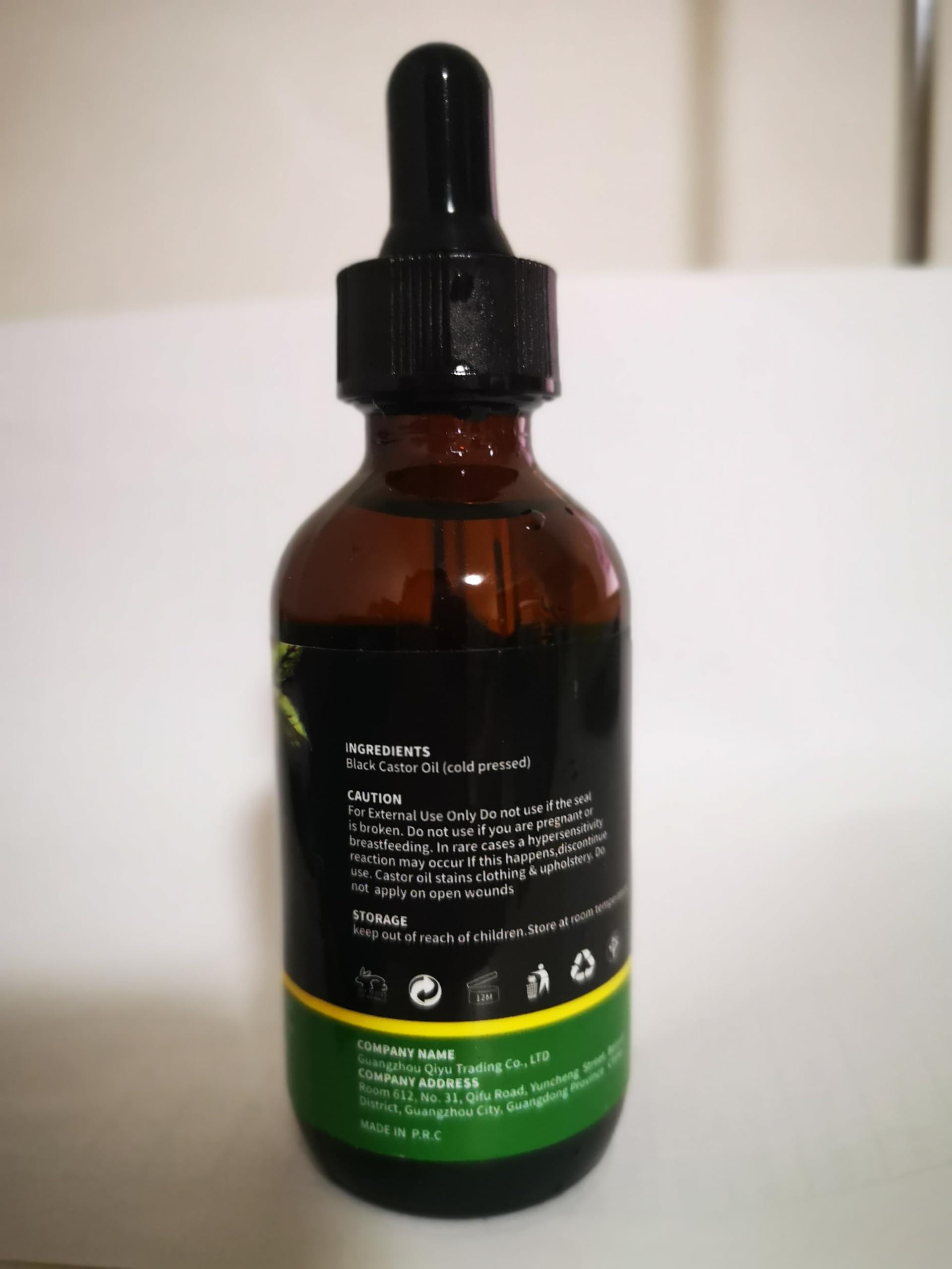 EBVitCnat EBVitCnat Jamaican Black Castor Oil, Organic Castor Oil for Hair Growth, Cold Press Unrefined Glass Bottle Body Massage Oil