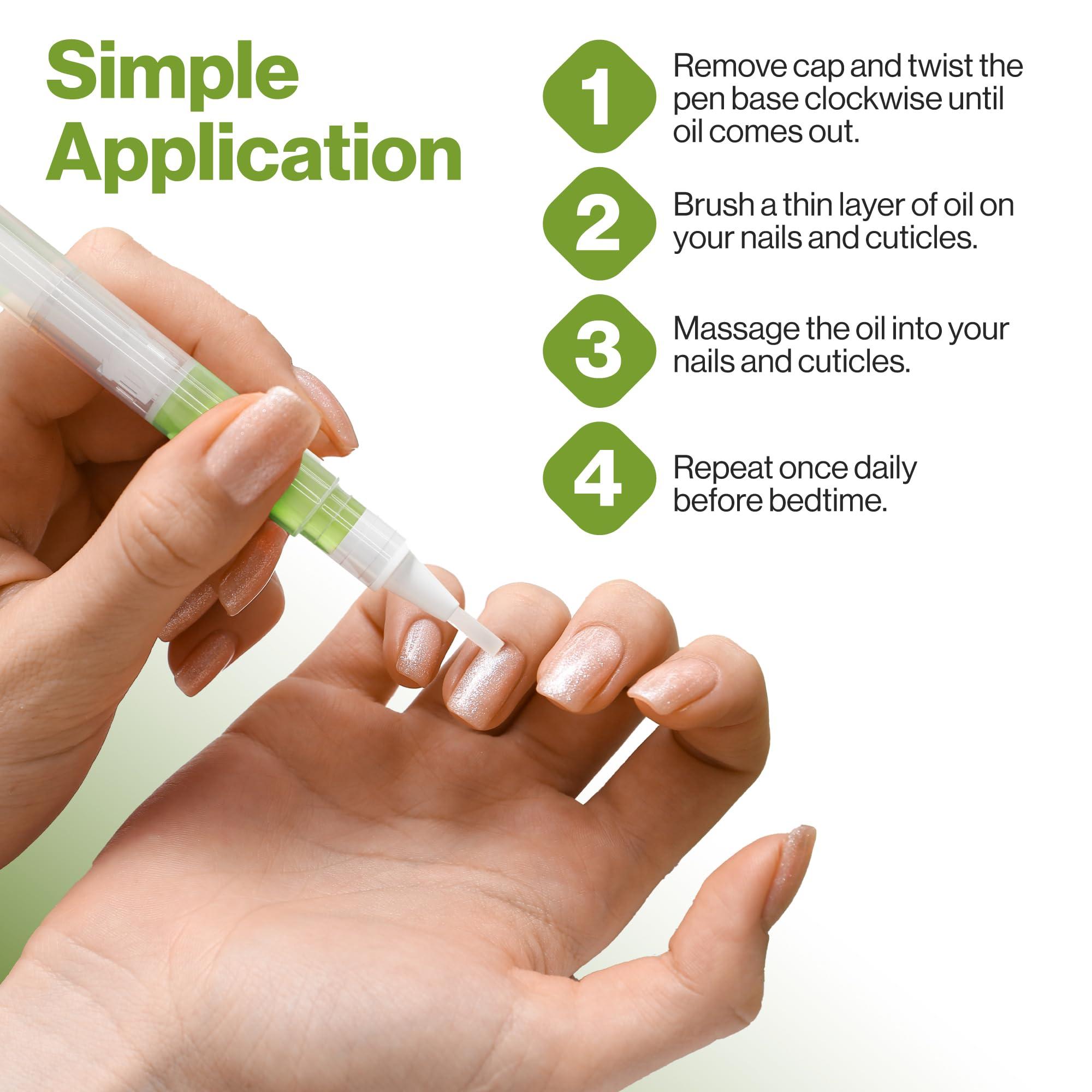 ECCO PURE Nail Art Cuticle Protector Pen - Tool for Nail Art and Growth - Manicure & Pedicure Treatment for Brittle Breaking Fingernails (Green Pear & Citrus - 1 Pack)