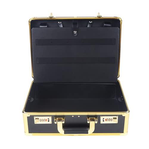 Fetcoi Fetcoi Barber Case Barber Carrying Case, Portable Hairdressing Tool Storage Barber Suitcase Barber Tool Box with Lock for Scissors Clippers Barber Supplies (Gold)
