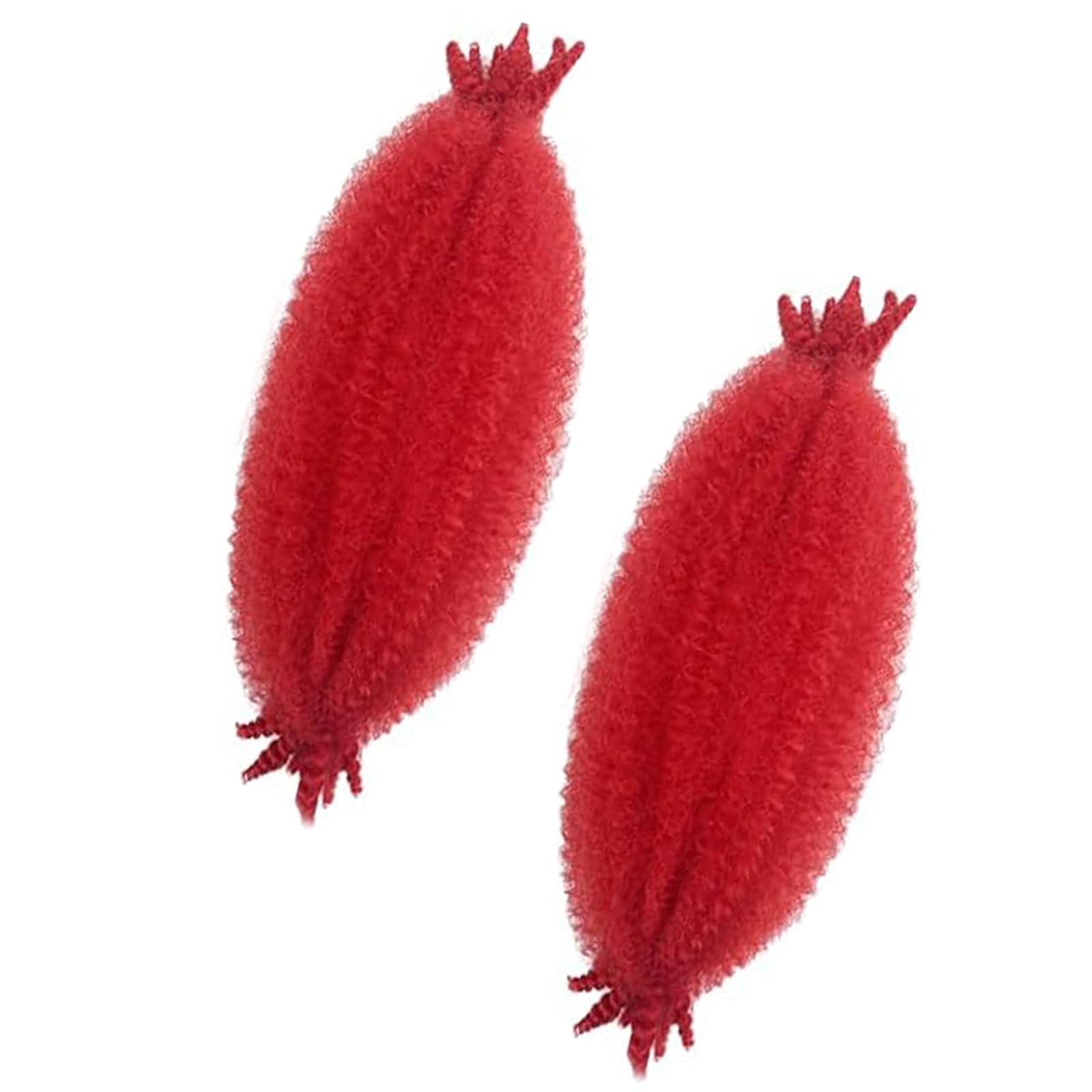 Paraglame Paraglame Red Marley Hair 16 Inch Springy Afro Twist Hair 2 Packs Marley Twist Braiding Hair for Faux Locs Crochet Hair Red Braiding Hair Extensions for Black Women (16Inch(Pack of 2), Red)