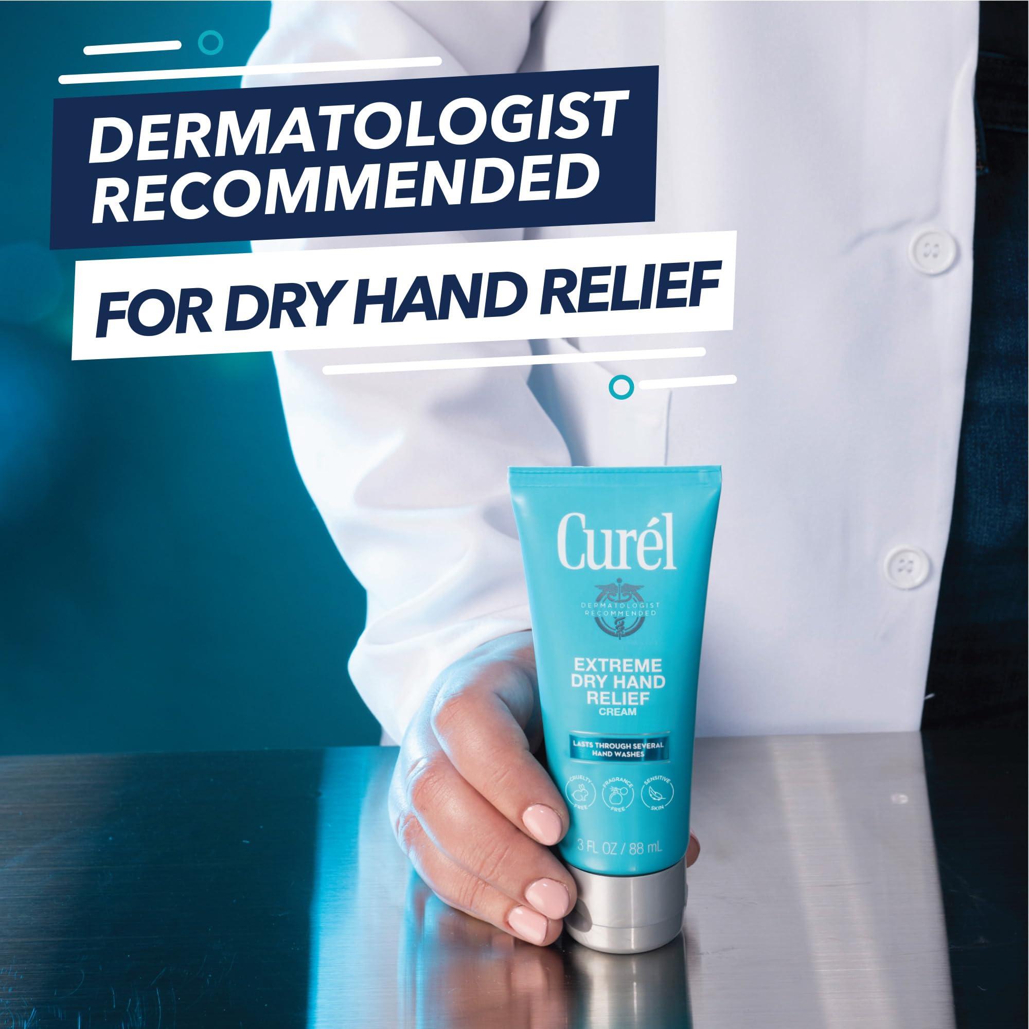 Curel Curel Extreme Dry Hand Dryness Relief, Travel Size Hand Cream, Easily Absorbed for Long-Lasting Relief after Washing Hands, with Eucalyptus Extract, 3 Ounces (Pack of 2)