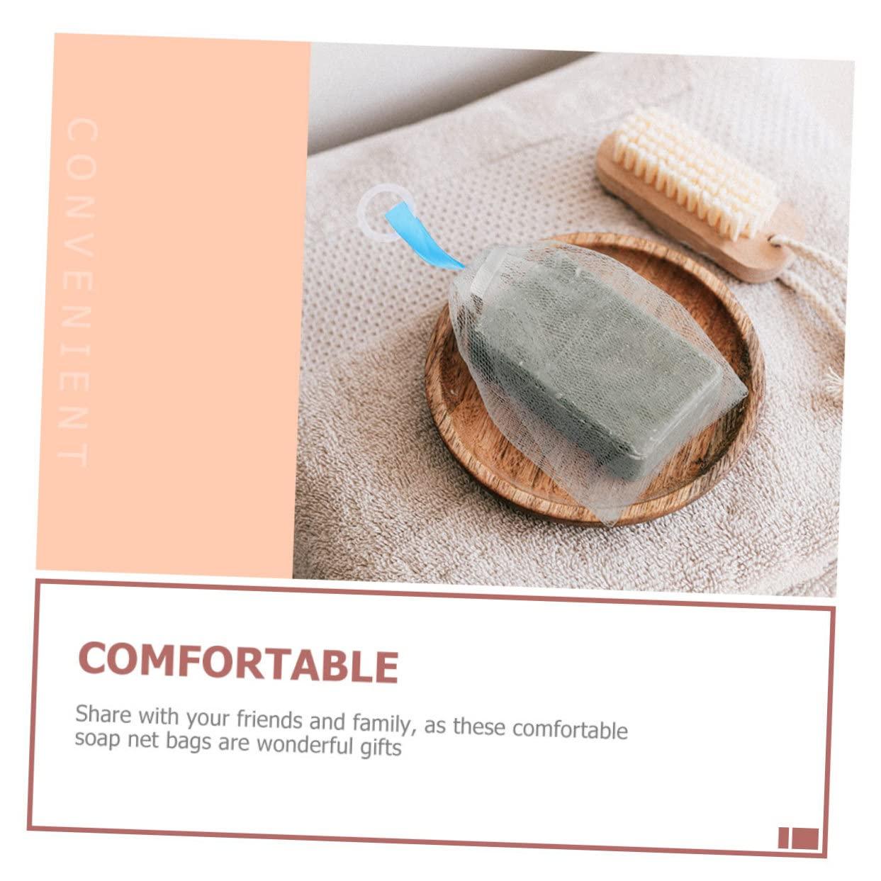 Housoutil Housoutil 6 Pcs Foaming Net Dispenser Soap Holder Soap Mesh Holder Soap Sleeve Giant Wands Small Mesh Bags Drawstring Travel Soap Case Leakproof Small Soap Bag Acid Soap White or