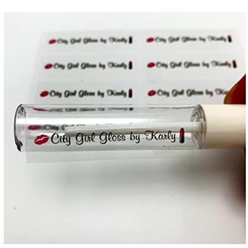 HHWY HHWY 100PCS Clear Lip Gloss Labels Personalized Custom Logo Eyelash Stickers for Lip Stick DIY Personalized Transparent Chapstick Labels Lip Balm (1x3cm)
