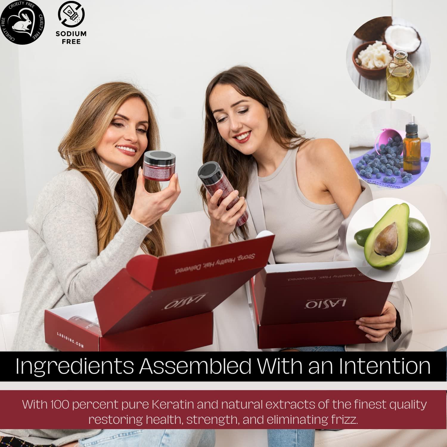 Lasio Lasio Keratin-Infused Hypersilk Intense Hair Repair and Healthy Hair Kit - Contains Professional Salon Level Grade Shampoo, Conditioner, and Masque - All In One Hair Kit